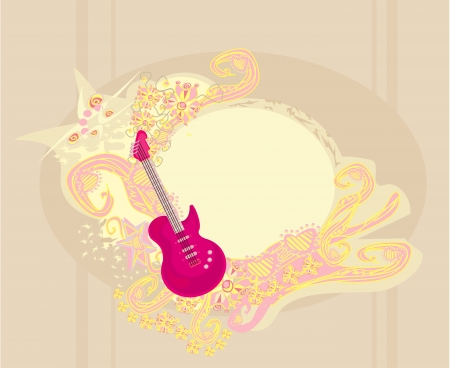 vector image of pink guitar with wide area for your information.のイラスト素材