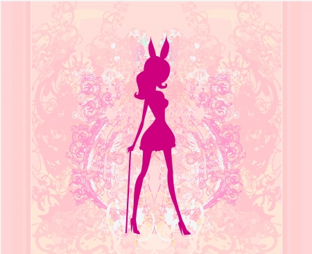 Girl in bunny costumeのイラスト素材