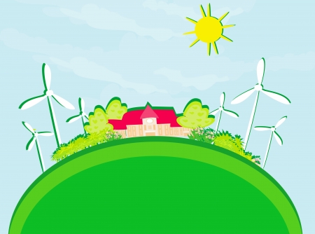  Eco farming - landscapes のイラスト素材