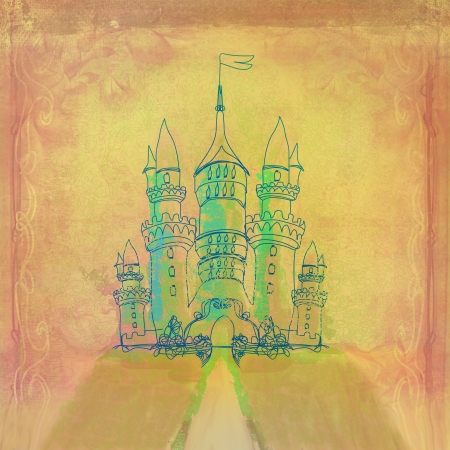 Magic Castle - retro styled llustrationの写真素材
