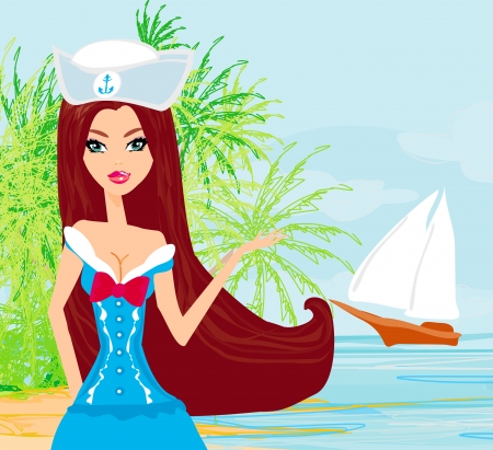 Sailor - pin-up girlのイラスト素材