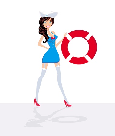 Sailor - pin-up girl のイラスト素材