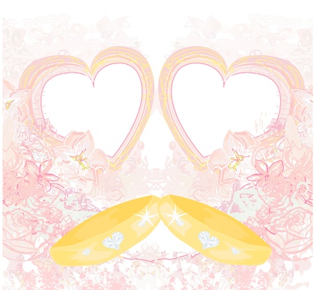 golden wedding rings - Invitation card のイラスト素材