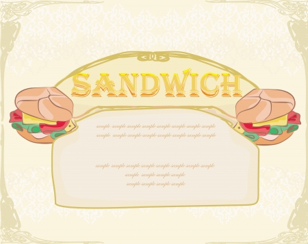 grunge background with sandwich のイラスト素材