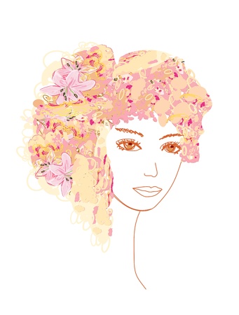  Abstract Beautiful Woman poster のイラスト素材