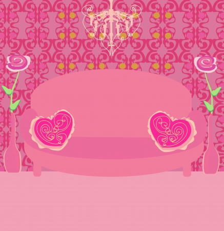  Fashionable interior of living room - vector のイラスト素材