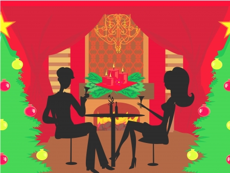 Christmas dinner. のイラスト素材