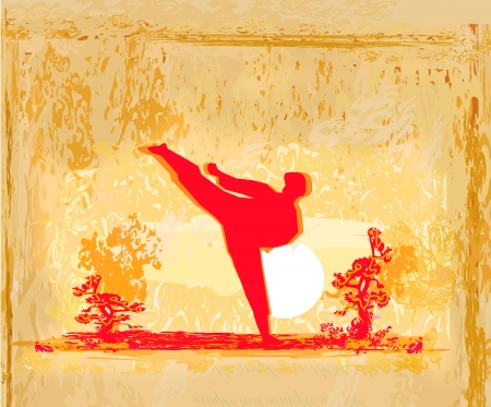 karate Grunge poster のイラスト素材