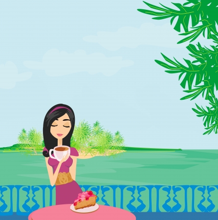 girl on vacation のイラスト素材