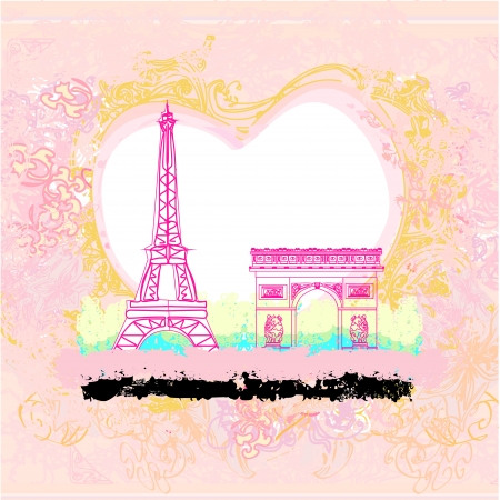  Eiffel tower artistic background. Vector illustration. のイラスト素材