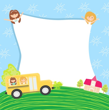 School bus. Place for your text のイラスト素材