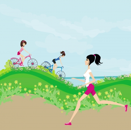 relax in the park のイラスト素材