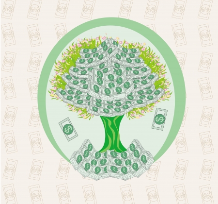 money growing on trees - abstract card のイラスト素材
