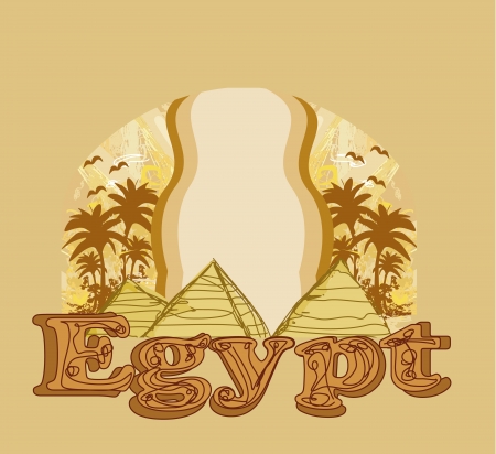 frame with pyramids giza のイラスト素材