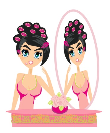 pretty girl with pimples のイラスト素材