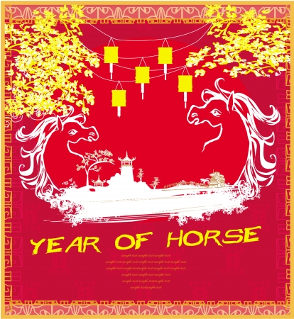 Year of Horse vector graphic design のイラスト素材