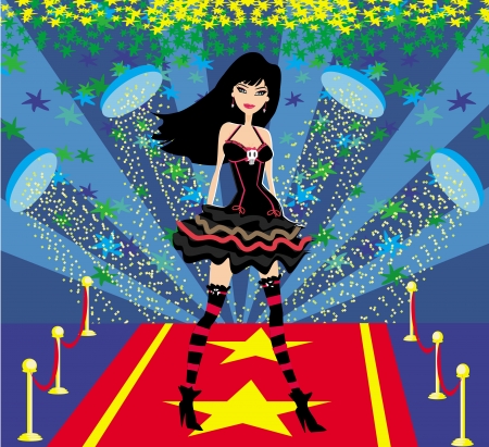 rock star on a red carpet のイラスト素材