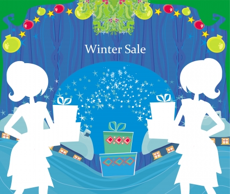 Abstract card - winter saleのイラスト素材