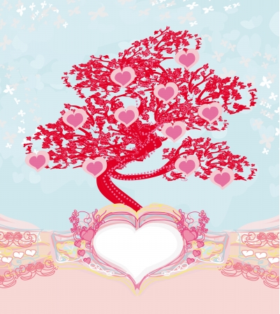 abstract heart tree - beautiful valentines cardのイラスト素材