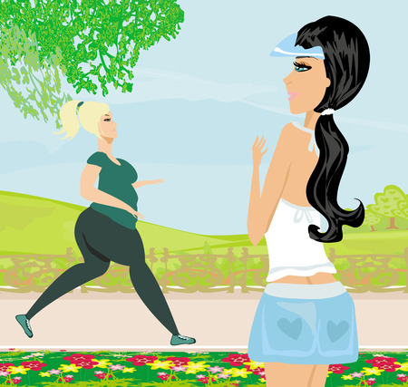 woman wants to lose weightのイラスト素材