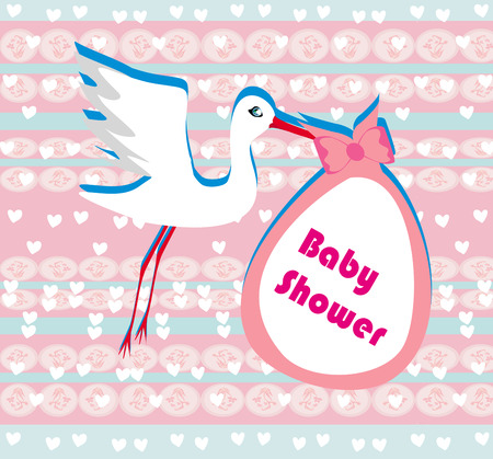 Baby shower greeting card のイラスト素材