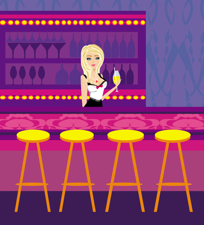 bartender serves a drinkのイラスト素材