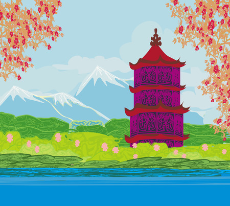 Beautiful landscape in Japan のイラスト素材