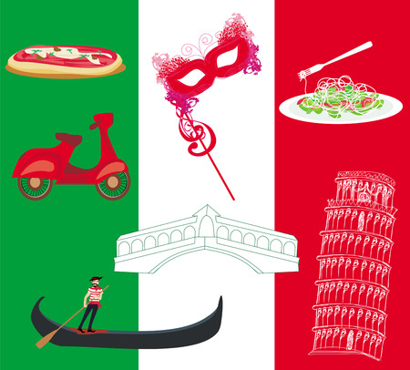 Vector set of italy icons のイラスト素材