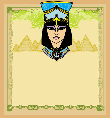 Egyptian queen Cleopatra , frameのイラスト素材