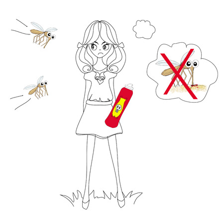 hunt for mosquitoesのイラスト素材