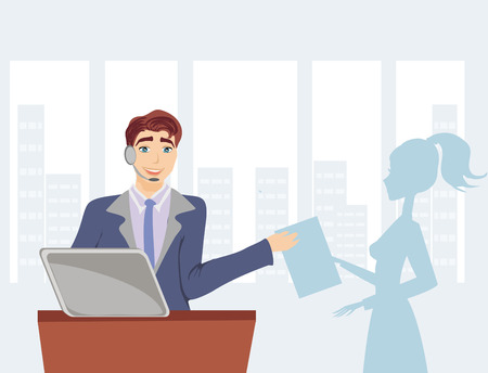 office workers at workのイラスト素材