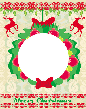 Reindeer Christmas card design のイラスト素材