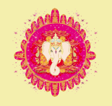 Creative illustration of Hindu Lord Ganesha のイラスト素材