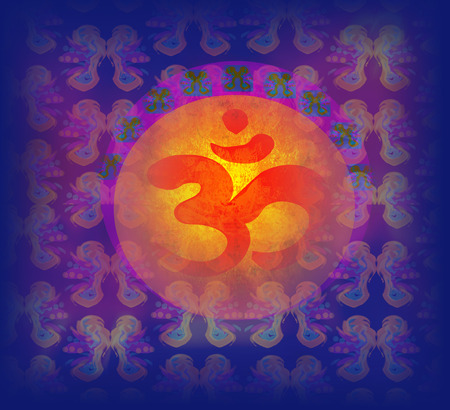 om aum symbol on a grunge texture 