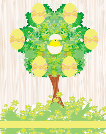 abstract tree with Easter eggs のイラスト素材