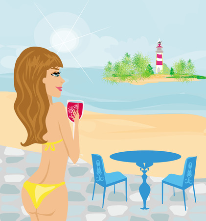 summer beach girl のイラスト素材