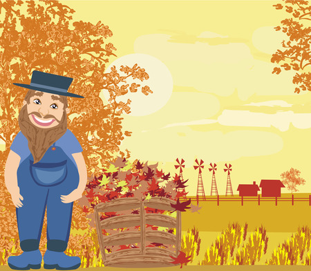 autumn cleanup のイラスト素材