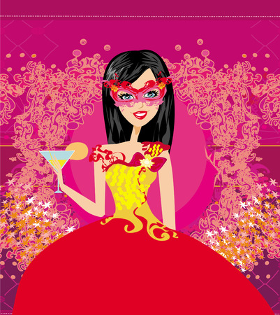 Sexy woman with venetian maskのイラスト素材