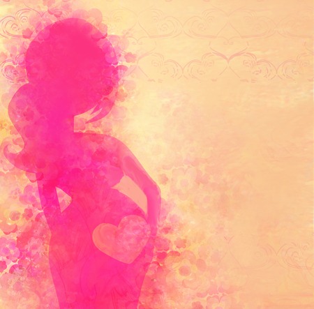 pregnant woman, baby shower cardの写真素材