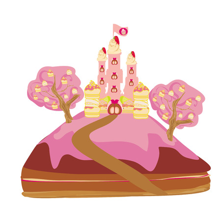 castle with candyのイラスト素材