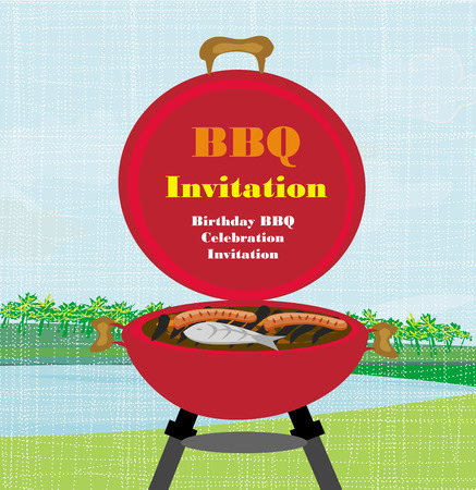 Barbecue Party Invitationのイラスト素材