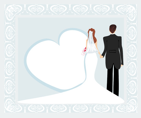 stylish wedding invitation card with vintage ornament background.のイラスト素材