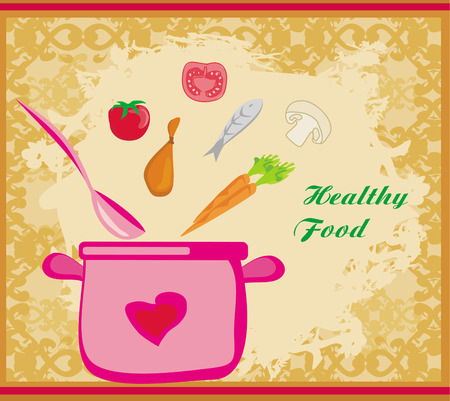 banner healthy foodのイラスト素材