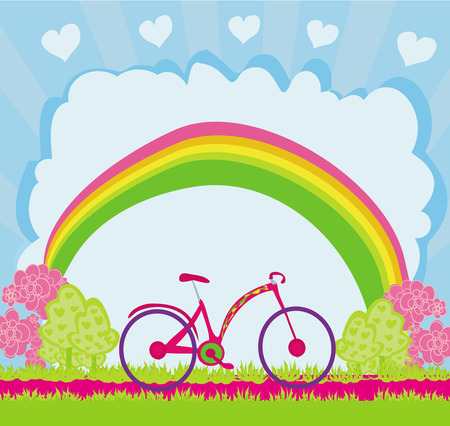 I love my bike , abstract cardのイラスト素材