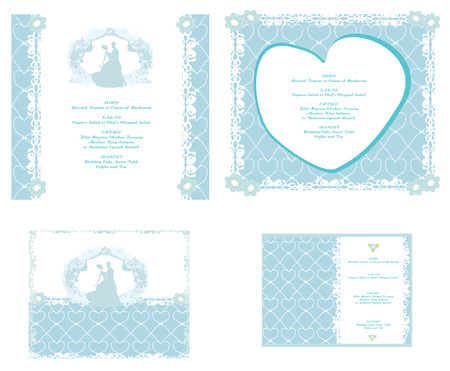 Wedding invitation card with floral elements.のイラスト素材