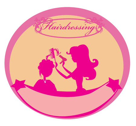 beautiful woman in hairdressing salon - iconのイラスト素材