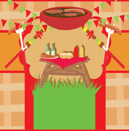 Barbecue Party Invitationのイラスト素材