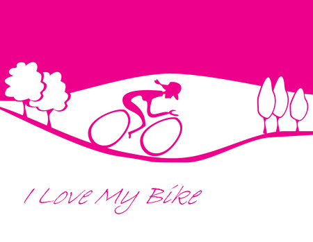 I love my bike cardのイラスト素材
