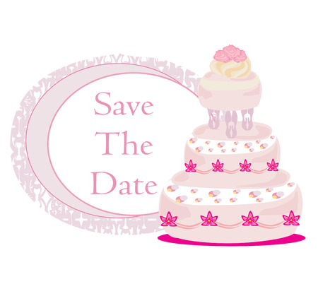 wedding cake card designのイラスト素材
