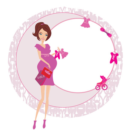 shopping for babyのイラスト素材